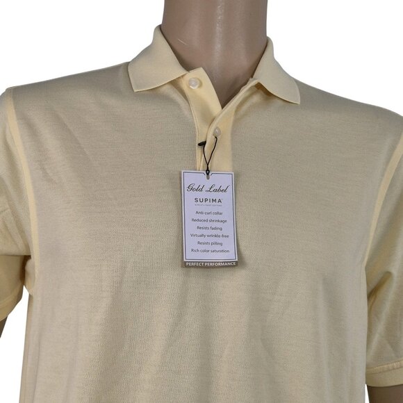 Roundtree & Yorke Gold Label Polo Shirt Men's Size XXL Yellow Pima Cotton NWT 54 - Picture 1 of 10